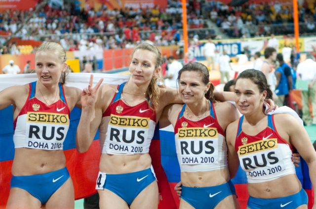Russia 4 x 400 m women Doha 2010