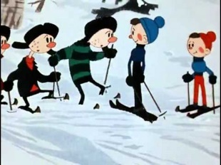 Снежные дорожки - мультфильм про лыжный спорт